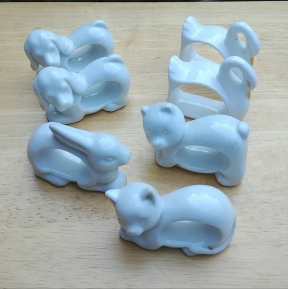 Animal Bone China‎ Napkin Rings Vintage